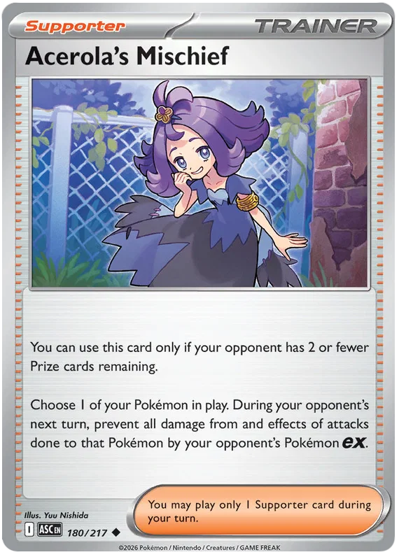 Acerola's Mischief common kaart nummer 180 uit de Ascended Heroes set