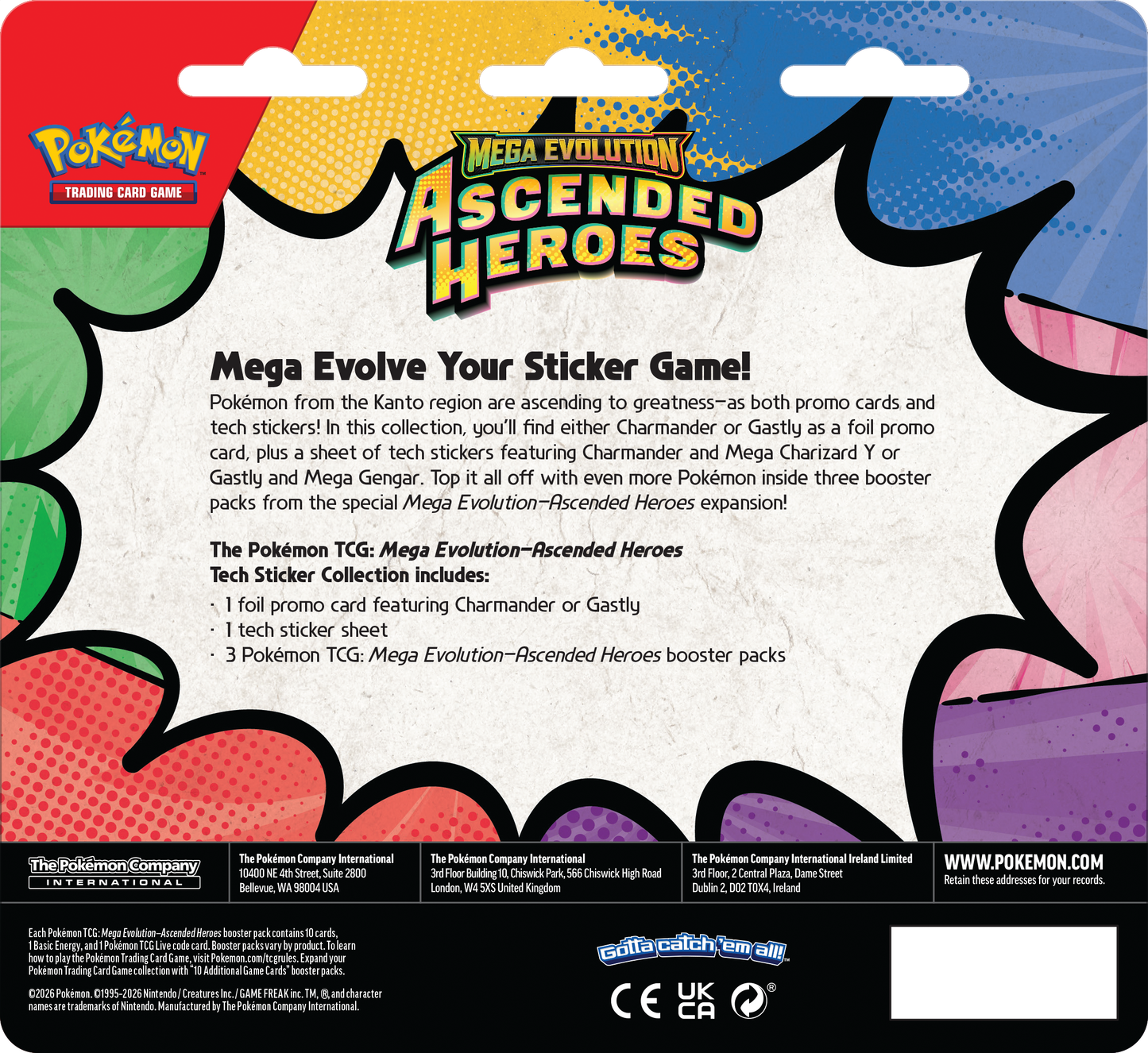 Achterzijde van de Gastly Tech Sticker box met officiële productinformatie