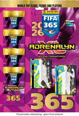 Panini FIFA 365 25/26 Adrenalyn XL Multi Set verpakking met voetbaltrading cards