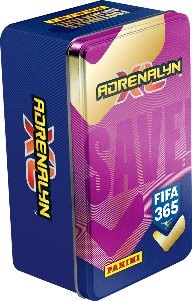 Adrenalyn XL FIFA365 26/27 Mega Tin metalen opbergblik met voetbaltrading cards - achteraanzicht