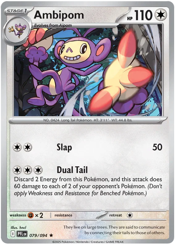 Ambipom Holo #079 Pokémon kaart uit de set Phantasmal Flames