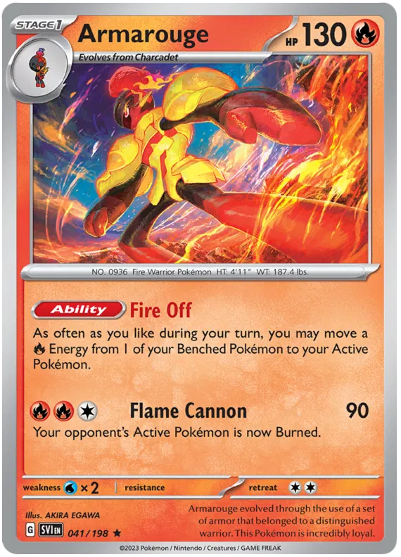 Armarouge Holo #041/198 losse Pokémon kaart uit de Scarlet & Violet basisset