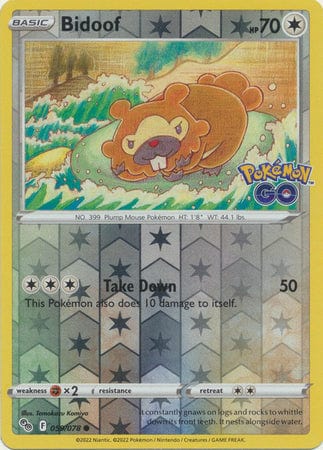 Bidoof Reverse Holo kaart uit de Pokémon Go serie – Pokémon losse kaarten kopen