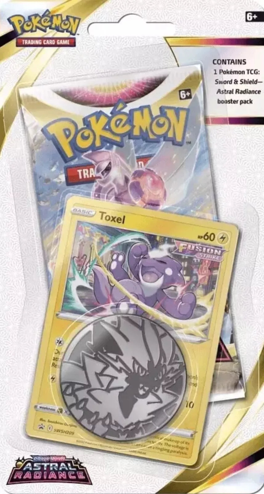 1-Pack Blister Checklane Toxel Black Star Promo met Astral Radiance booster en munt