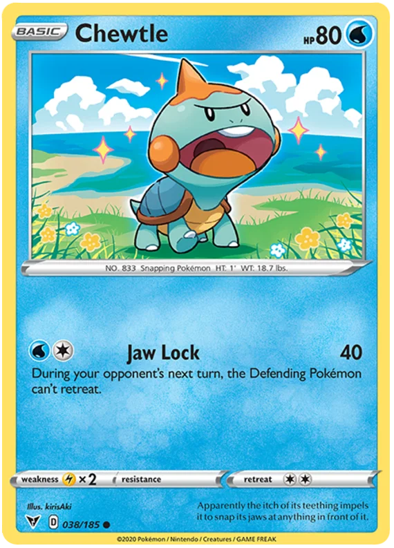 Chewtle common kaart uit de Vivid Voltage Pokémon TCG set.