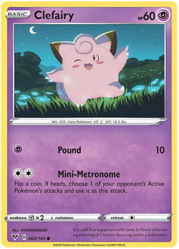 Clefairy common kaart uit de Vivid Voltage Pokémon TCG set.