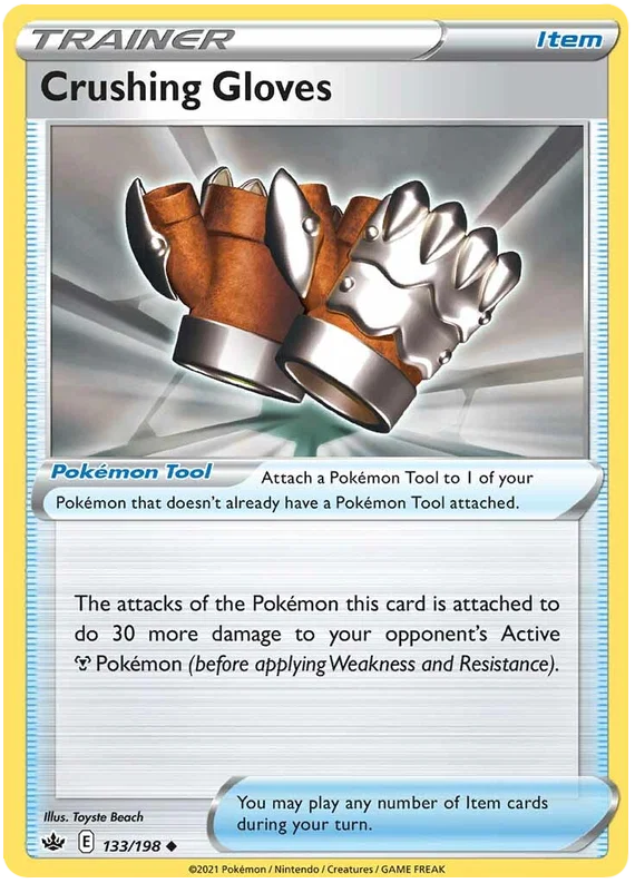 Crushing Gloves 133/198 Pokémon kaart uit de Chilling Reign set