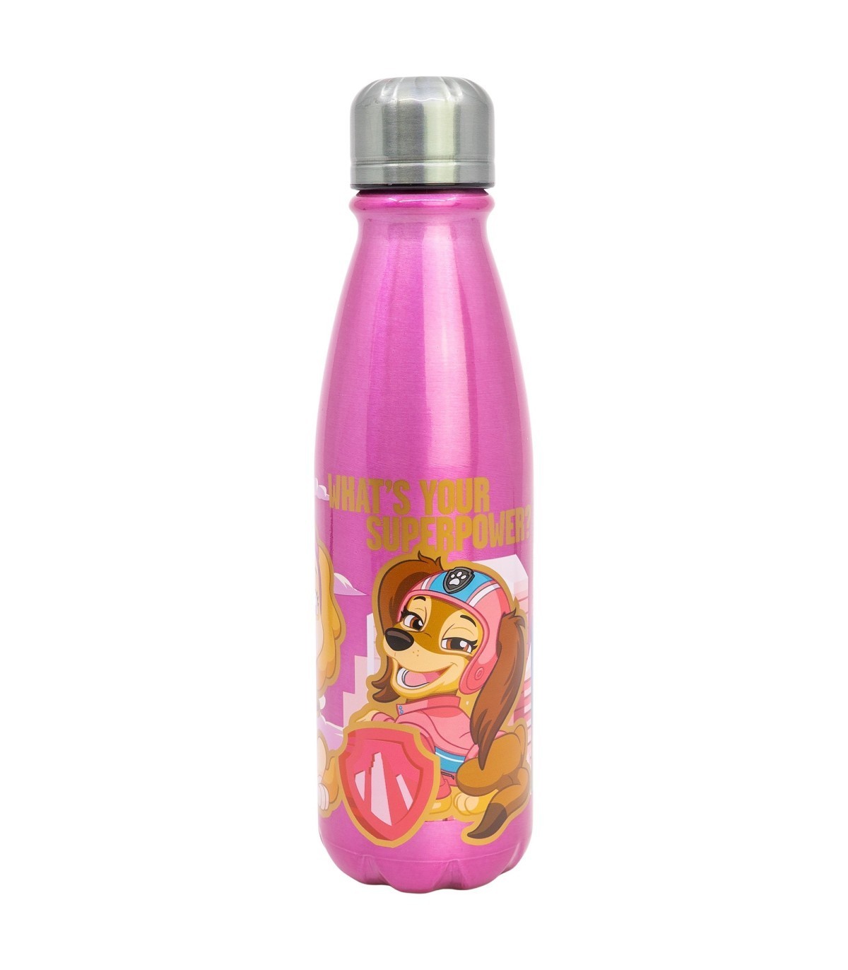 Aluminium Fles Paw Patrol 600ML Roze