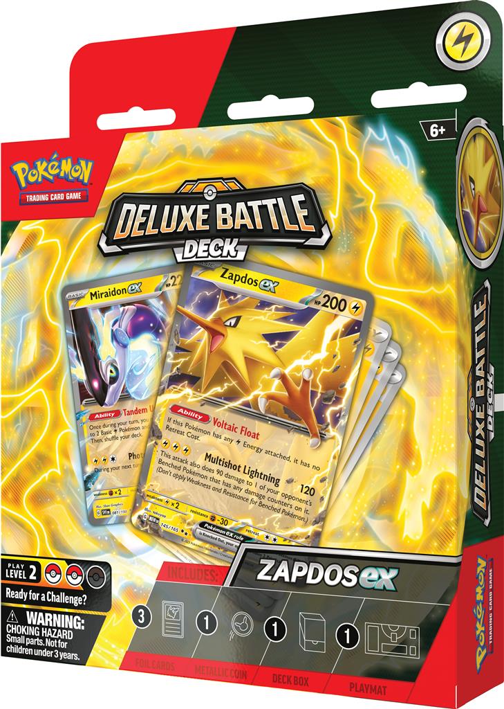 Pokémon Deluxe ex Battle Decks Ninetales & Zapdos – compleet kaarten deck met Zapdos ex, Ninetales ex, munt en accessoires