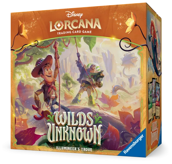 Disney Lorcana Wilds of the Unknown Illumineer's Trove met Toy Story karakters Woody en Buzz Lightyear