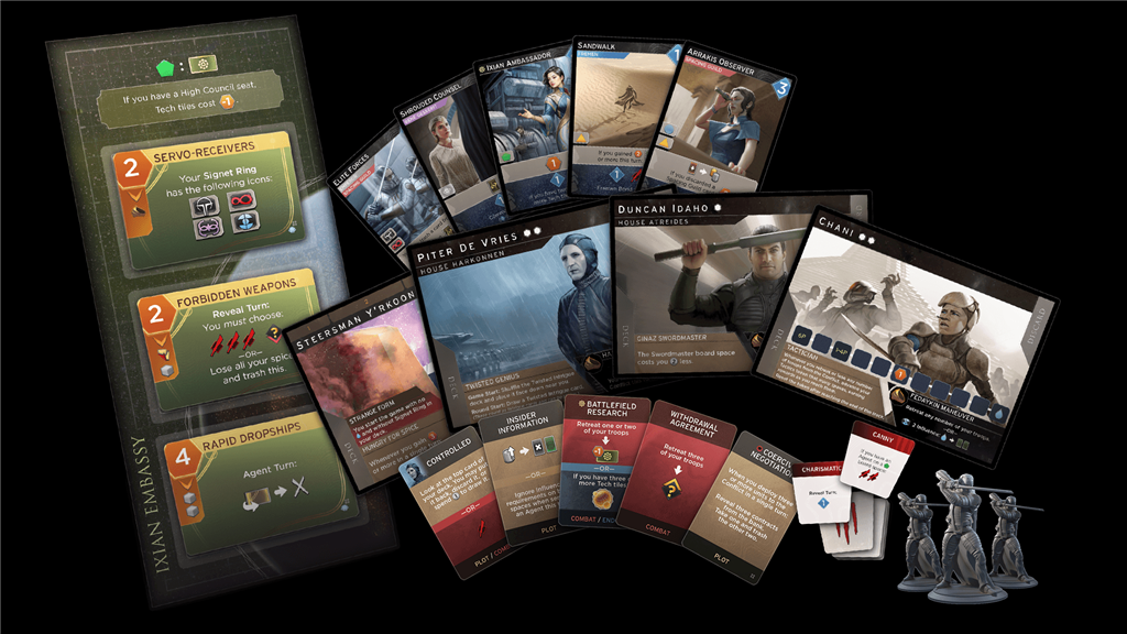 Dune Imperium Bloodlines uitbreiding Engels met Sardaukar Commanders, nieuwe leiders, tech tiles en contracten voor het bordspel Dune Imperium