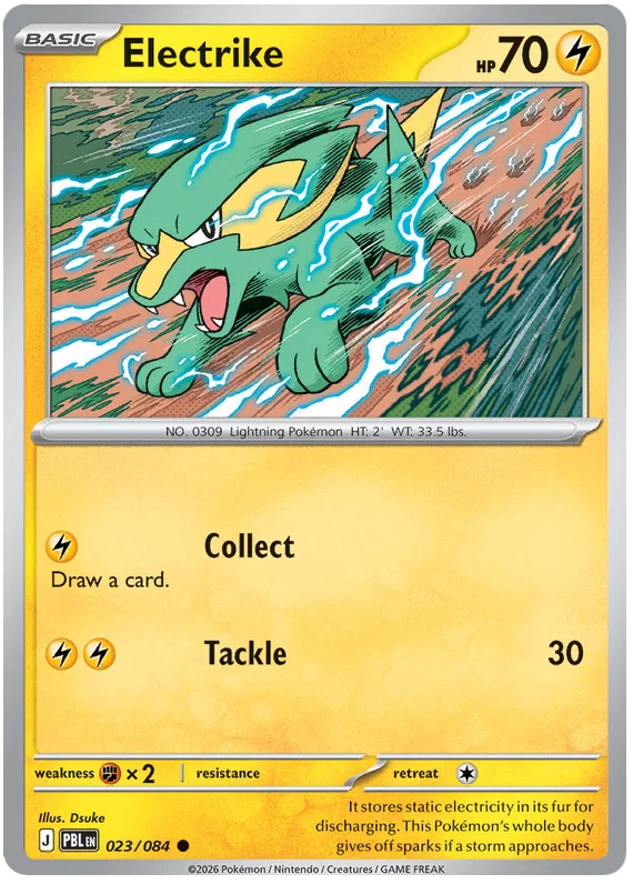 Electrike #023 common uit de Pitch Black set, losse Pokémon kaart