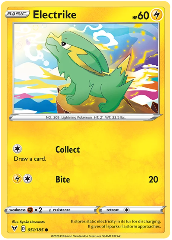 Electrike common kaart uit de Vivid Voltage Pokémon TCG set.