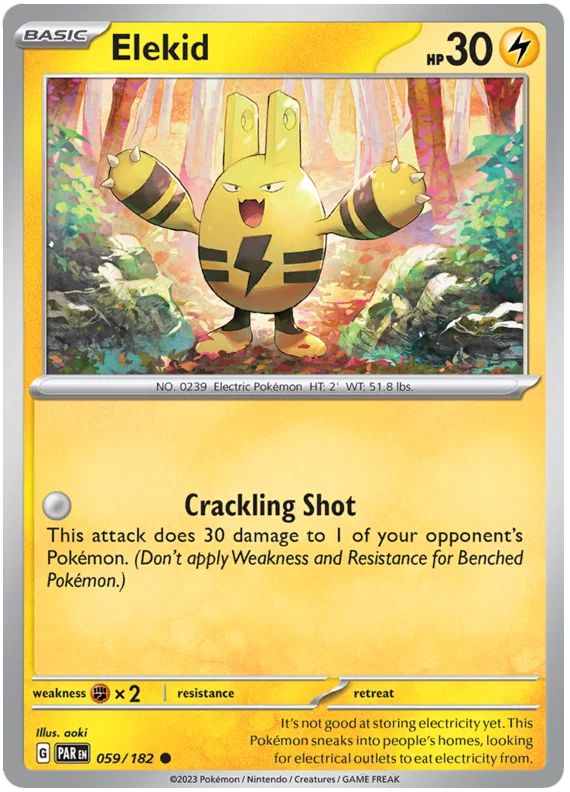 Elekid common Pokémon kaart #059 uit de Paradox Rift set
