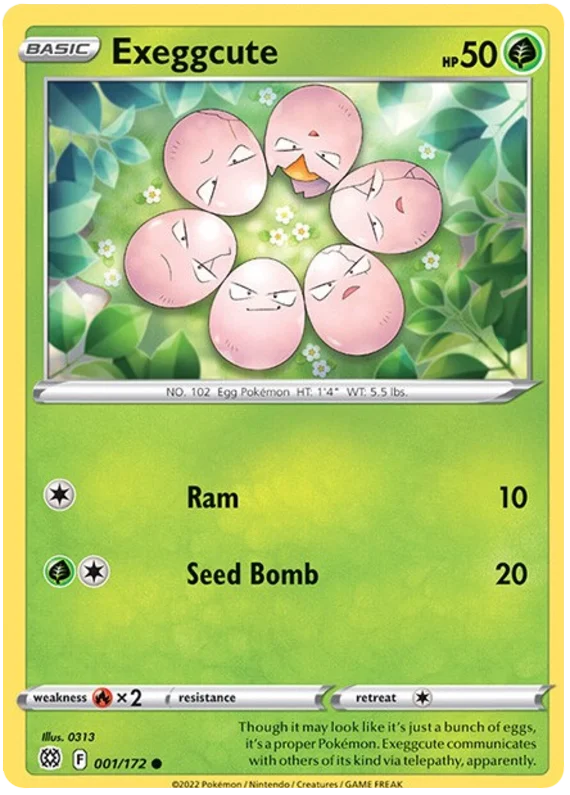 Exeggcute 001/172 Common Pokémon kaart uit de Brilliant Stars set
