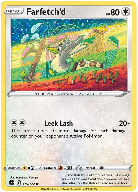 Farfetch’d common kaart uit Brilliant Stars, Normal-type Pokémon losse kaart.