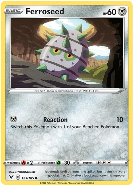 Ferroseed Pokémon kaart common Vivid Voltage Steel Pokémon