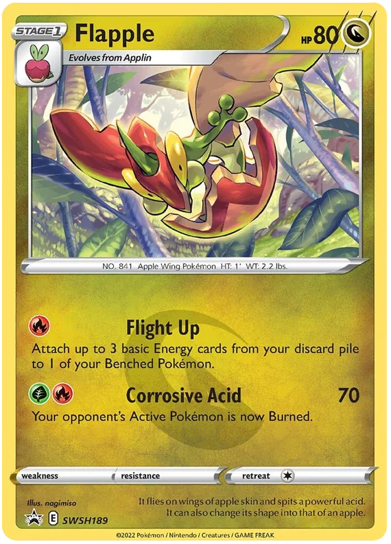 Flapple SWSH189 Galaxy Holo promo kaart Dragon Pokémon