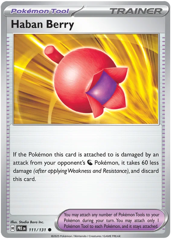 Haban Berry #111 common Pokémon kaart uit Prismatic Evolutions set