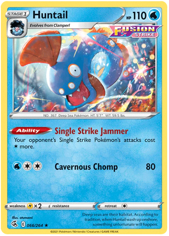Huntail Fusion Strike Water Pokémon kaart – Common kaart uit de Pokémon TCG collectie