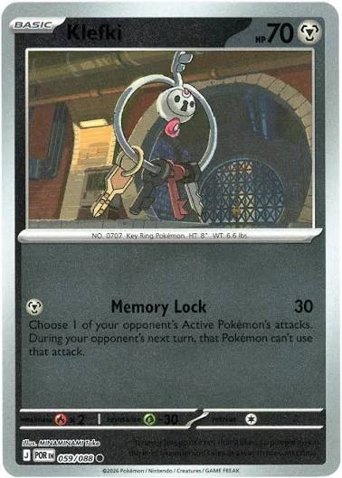 Klefki #059 Reverse Holo Pokémon kaart uit de Perfect Order set