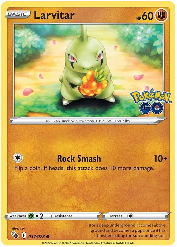 Larvitar Pokémon kaart Common – Pokémon GO