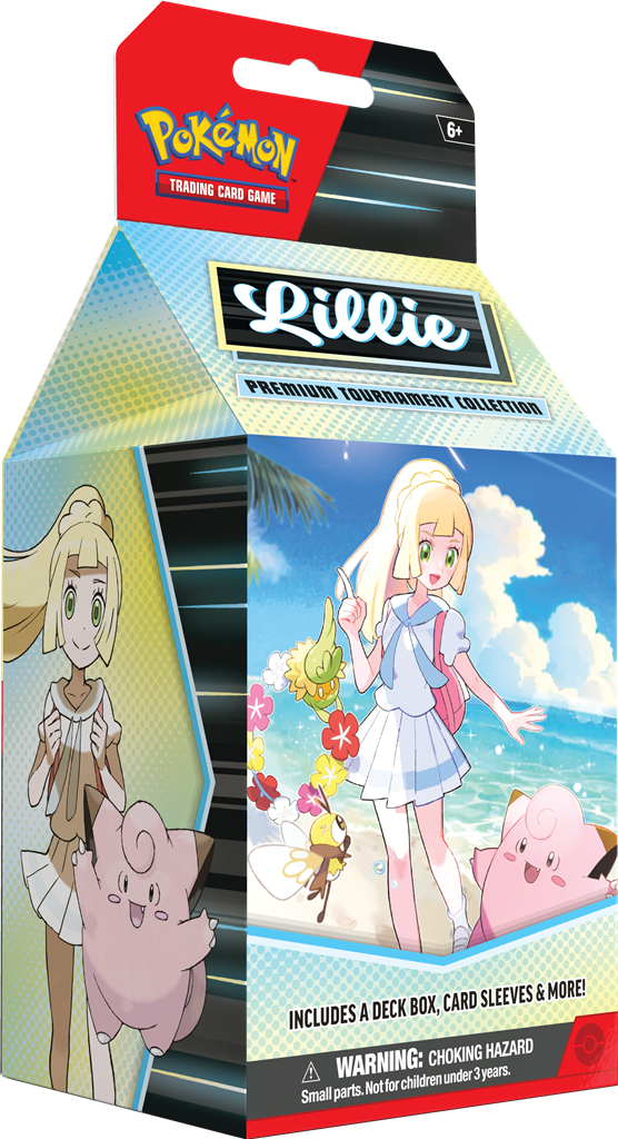 Lillie Premium Tournament Collection doos met Pokémon TCG accessoires en promo kaart Lillie's Clefairy ex