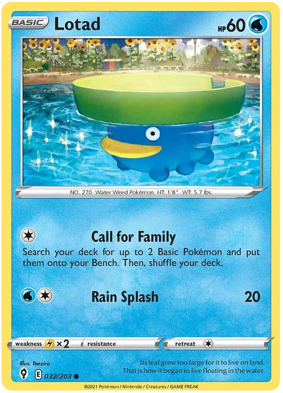 Lotad 032/203 common Pokémon kaart uit de Evolving Skies set