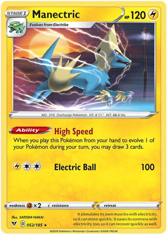 Manectric common kaart uit de Vivid Voltage Pokémon TCG set.