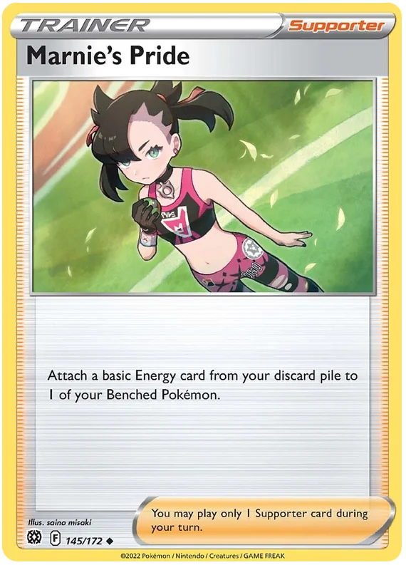 Marnie's Pride Trainer Supporter kaart uit de Pokémon Brilliant Stars set, common #145/172