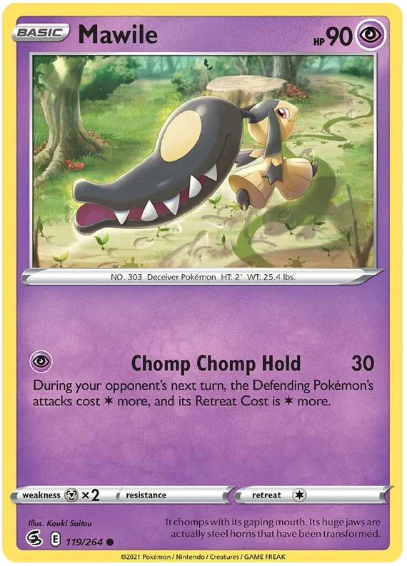 Mawile Fusion Strike common kaart – psychische Pokémon uit de Pokémon collectie