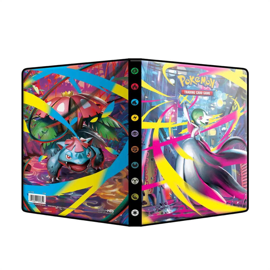ME01 4-Pocket Mega Evolution portfolio voor het opbergen van pokemon kaarten en oversized kaarten.