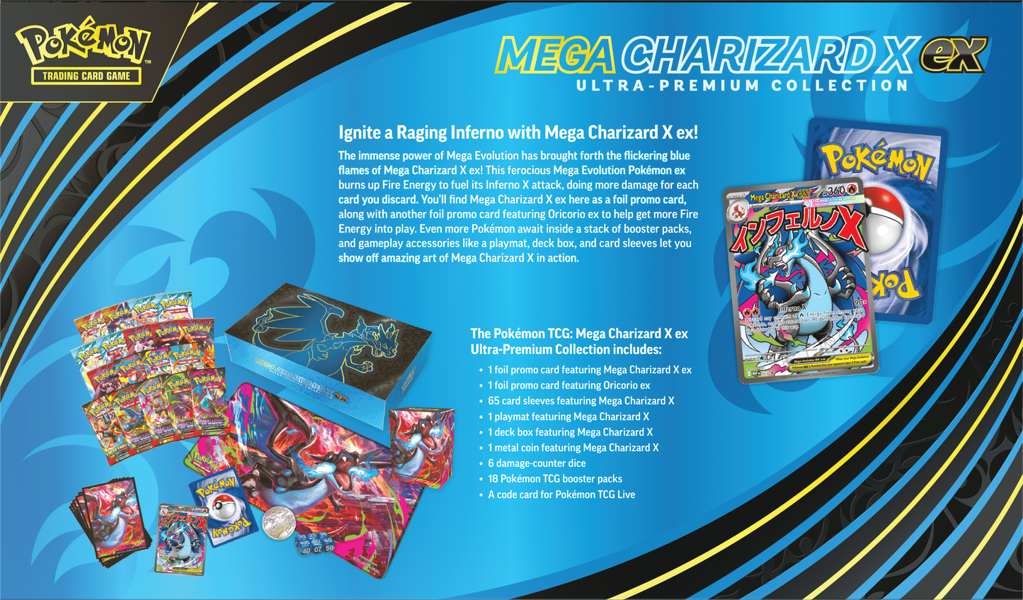 Mega Charizard X EX Ultra Premium Collection met promo kaarten, accessoires en boosterpacks