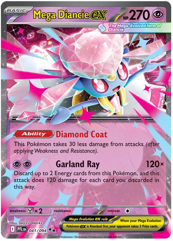 Mega Diancie ex #041 Pokémon kaart uit de Phantasmal Flames set