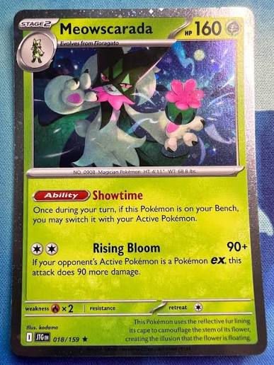 Meowscarada Cosmos Holo Journey Together 018/159 Pokémon kaart met uniek holografischpatroon