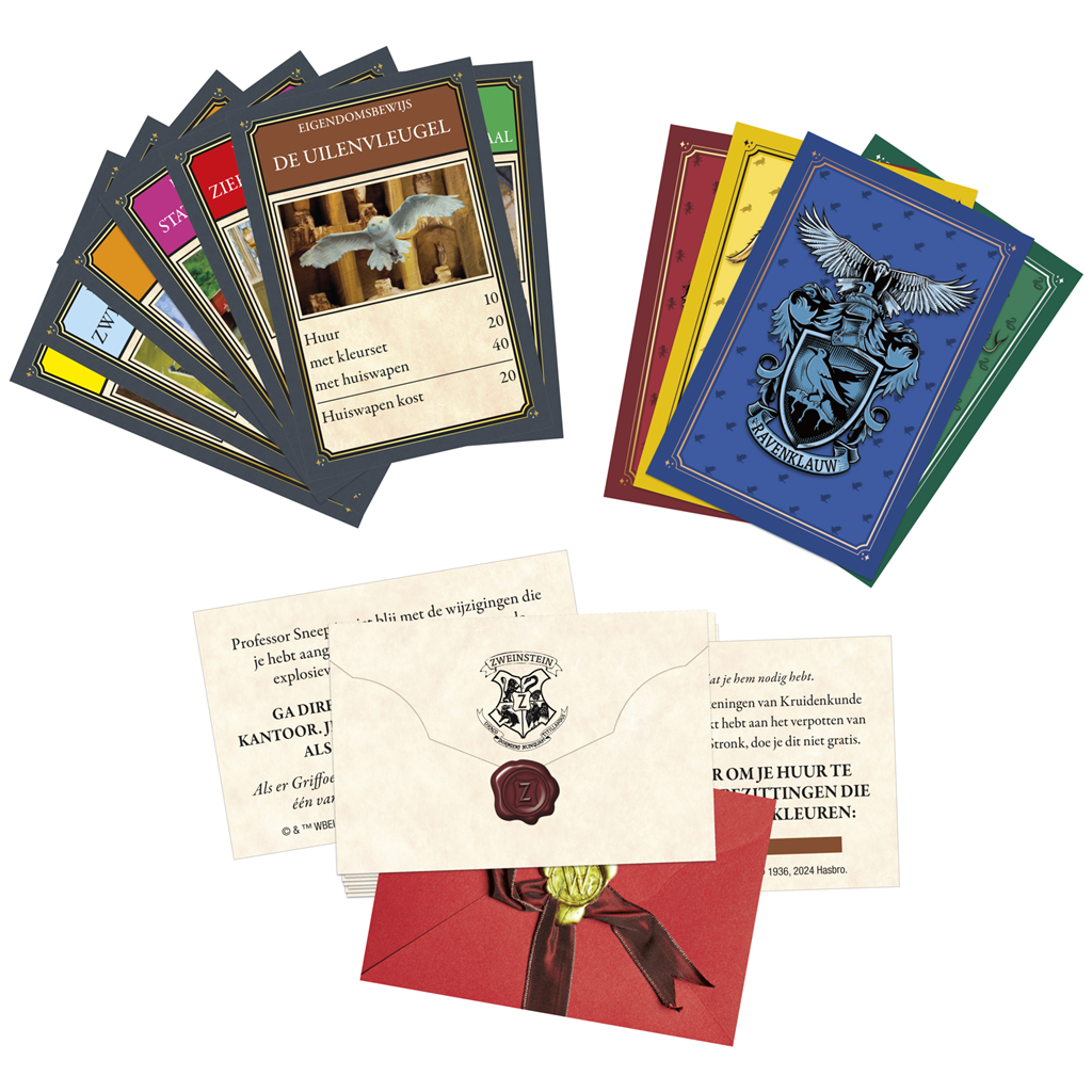 Monopoly Harry Potter bordspel met Zweinstein, Hedwig, Ron en Hermione