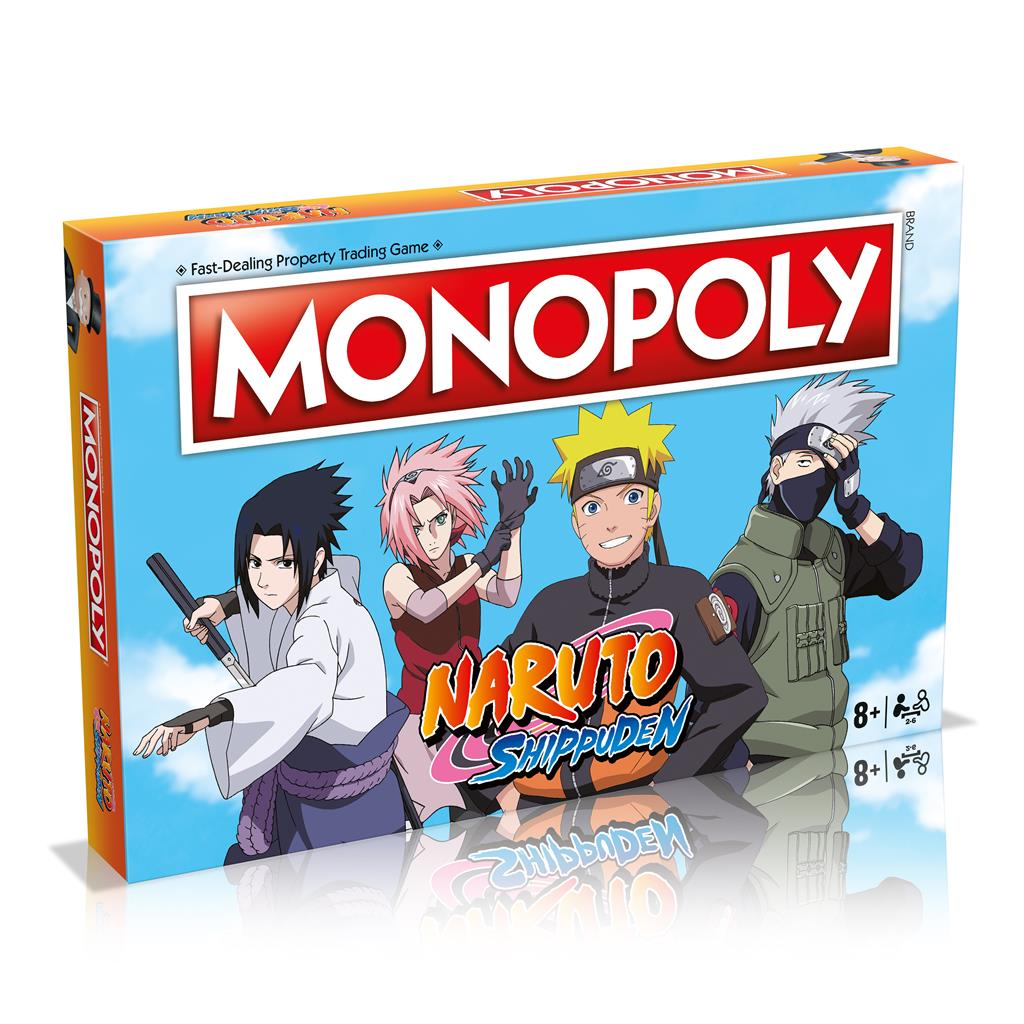 Monopoly Naruto bordspel met Gaara’s Zandkruik, Kunai en Sasuke