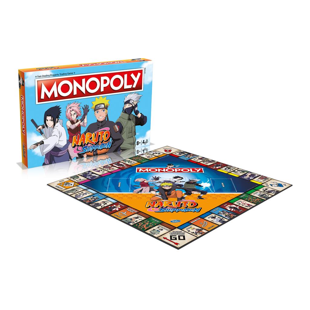 Monopoly Naruto bordspel met Gaara’s Zandkruik, Kunai en Sasuke