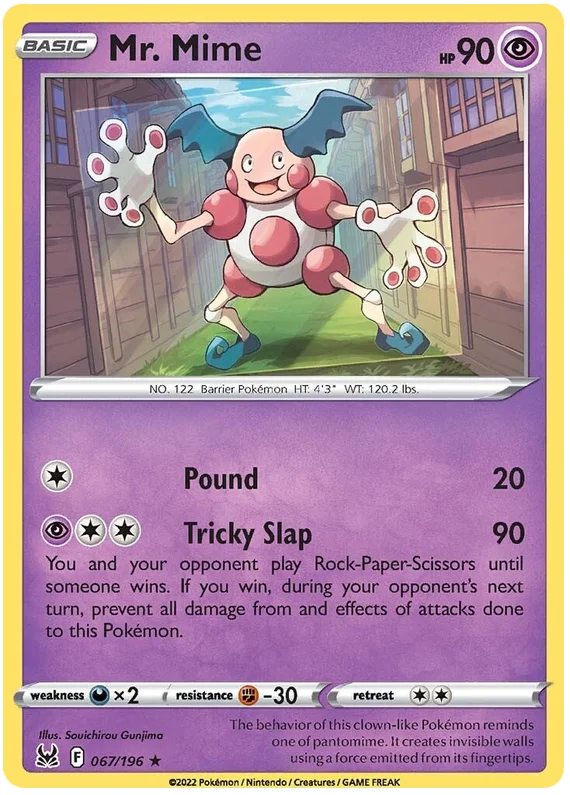 Mr. Mime common kaart Lost Origin – Psychische Pokémon