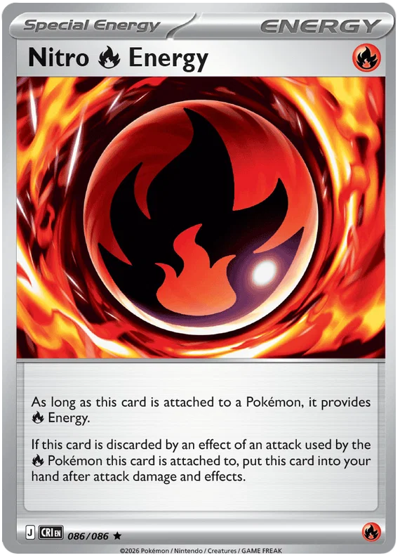 Nitro Energy Holo kaart #086 uit de Chaos Rising Pokémon serie