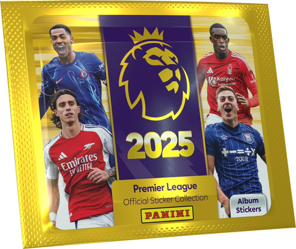 Panini Premier League 24/25 Sticker Boosterpack met 5 voetbalstickers van topclubs en spelers