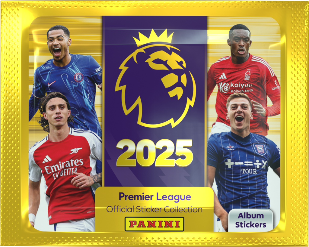 Panini Premier League 24/25 Sticker Boosterpack met 5 voetbalstickers van topclubs en spelers