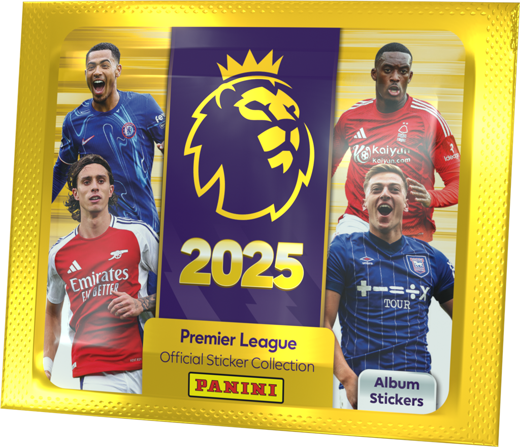 Panini Premier League 24/25 Sticker Boosterpack met 5 voetbalstickers van topclubs en spelers