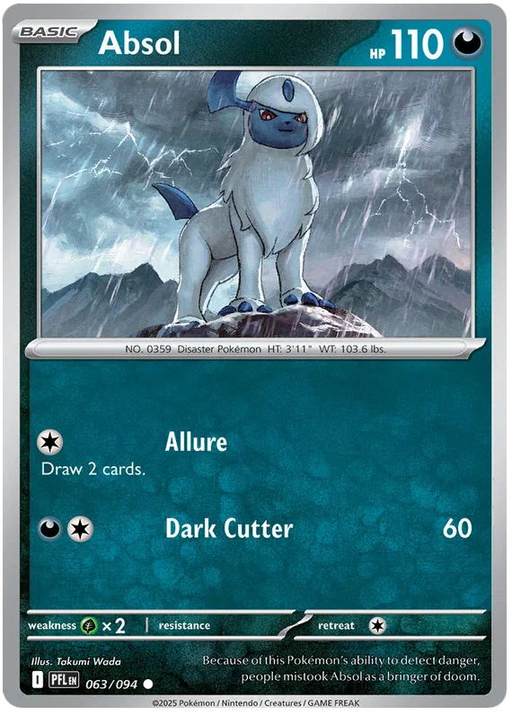 Pokémon Absol common kaart nummer 063 uit de Phantasmal Flames set