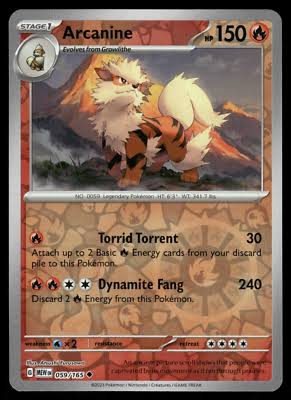 Arcanine Reverse Holo kaart #059 uit de Pokémon 151 set