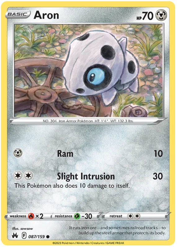 Pokémon Aron #087 common kaart uit de Crown Zenith set