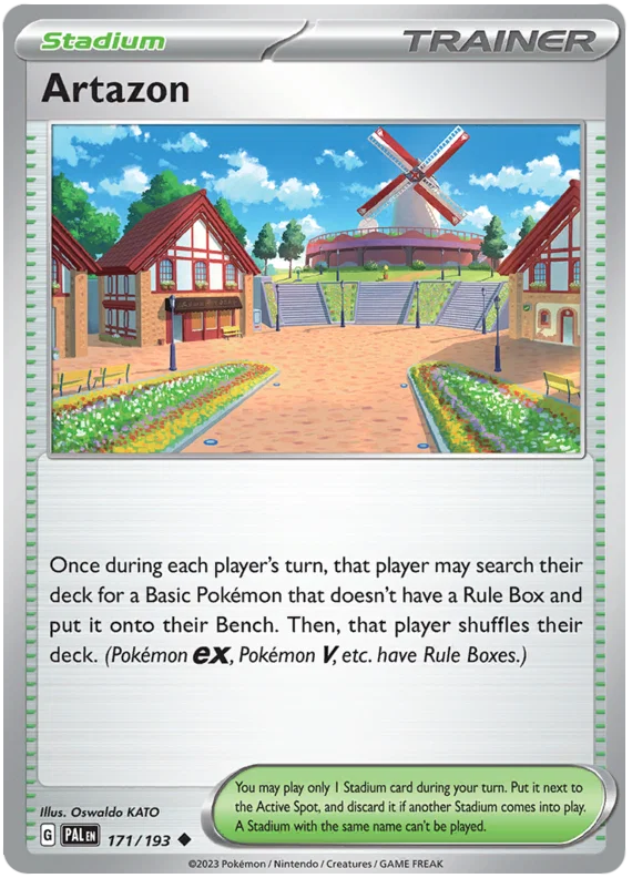 Artazon stadionkaart #171 common uit de Pokémon Paldea Evolved set