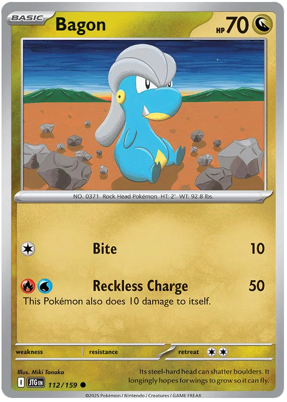 Pokémon Bagon #112 common kaart uit de Journey Together set