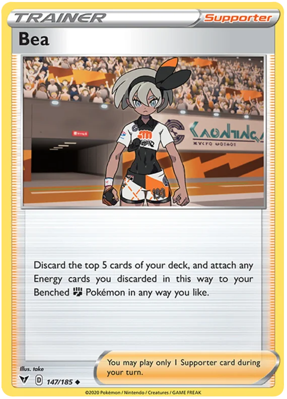 Bea common trainer supporter kaart uit Pokémon Vivid Voltage set