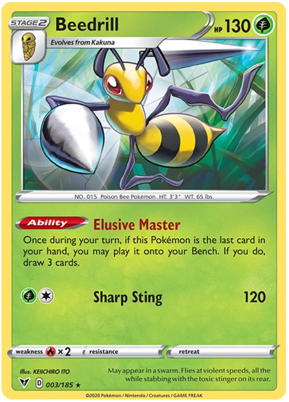 Beedrill common kaart #003/185 uit de Pokémon Vivid Voltage set